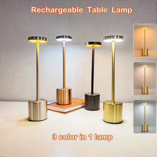 Touch Desk Lamp with 3 Colors for Bedside & Hotel Bar