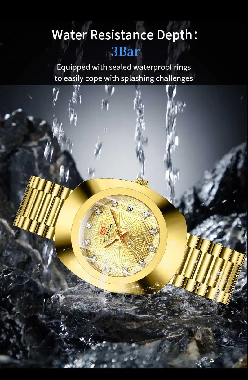 Elegant Gold Mesh Men’s Watch