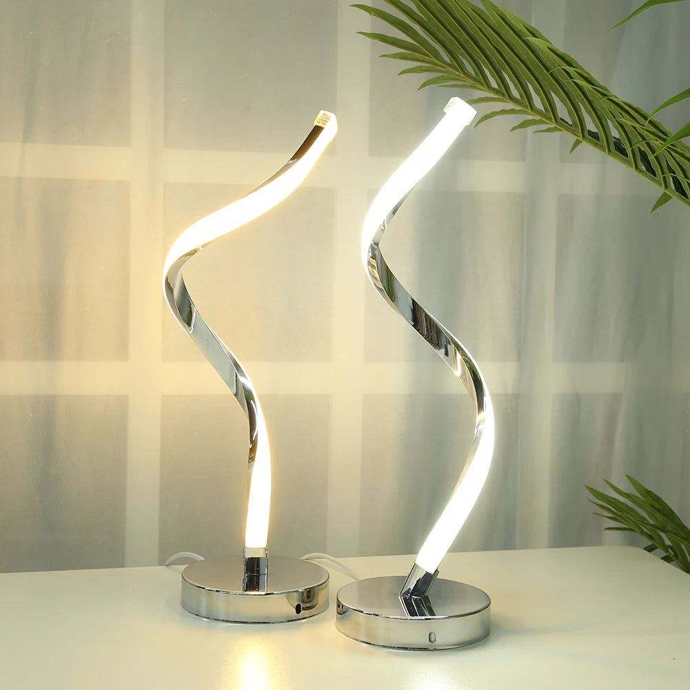"Modern LED Spiral Table Lamp