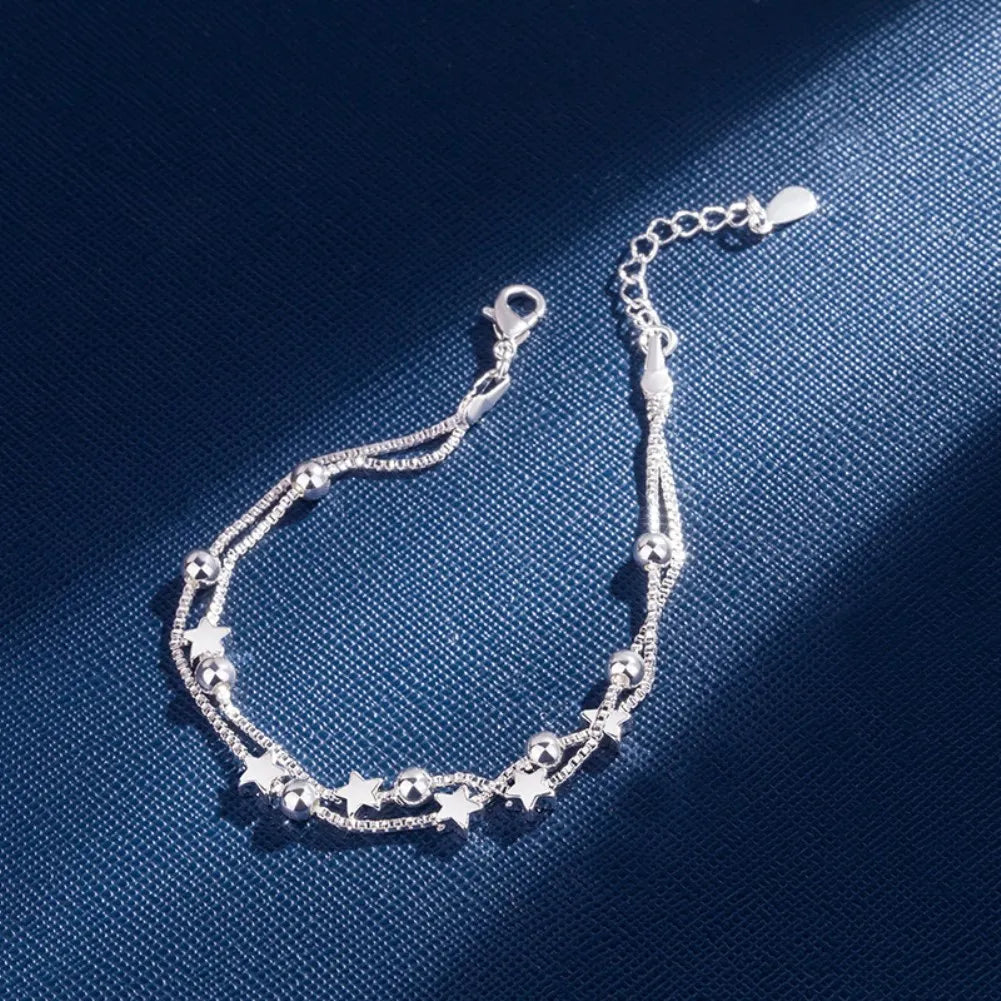 “925 Silver Luxury Charm Chain Bracelet 20CM”