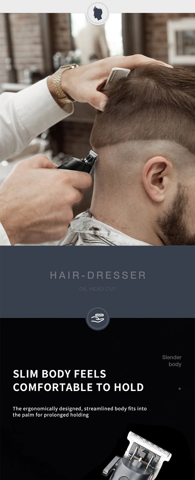 Cordless Zero-Gap Hair Trimmer – Professional Barber Tool