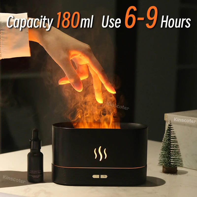 Kinscoter Aroma Diffuser – Ultrasonic Cool Mist & Flame LED Lamp