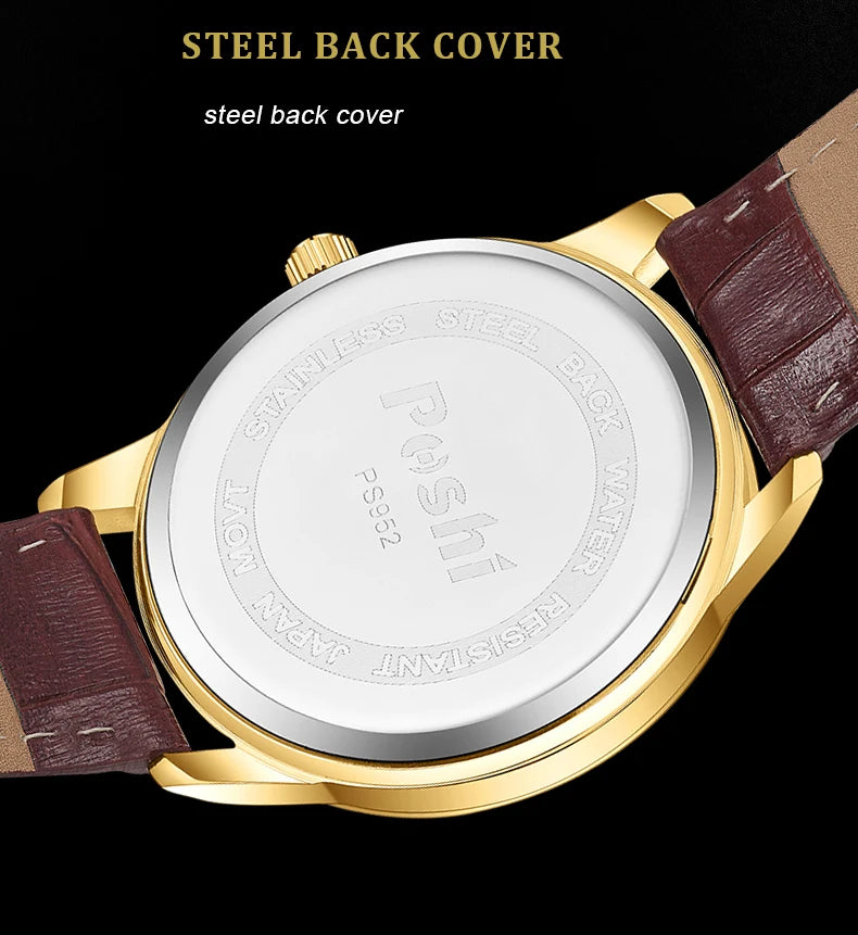 Bochi Luxury Leather Waterproof Watch