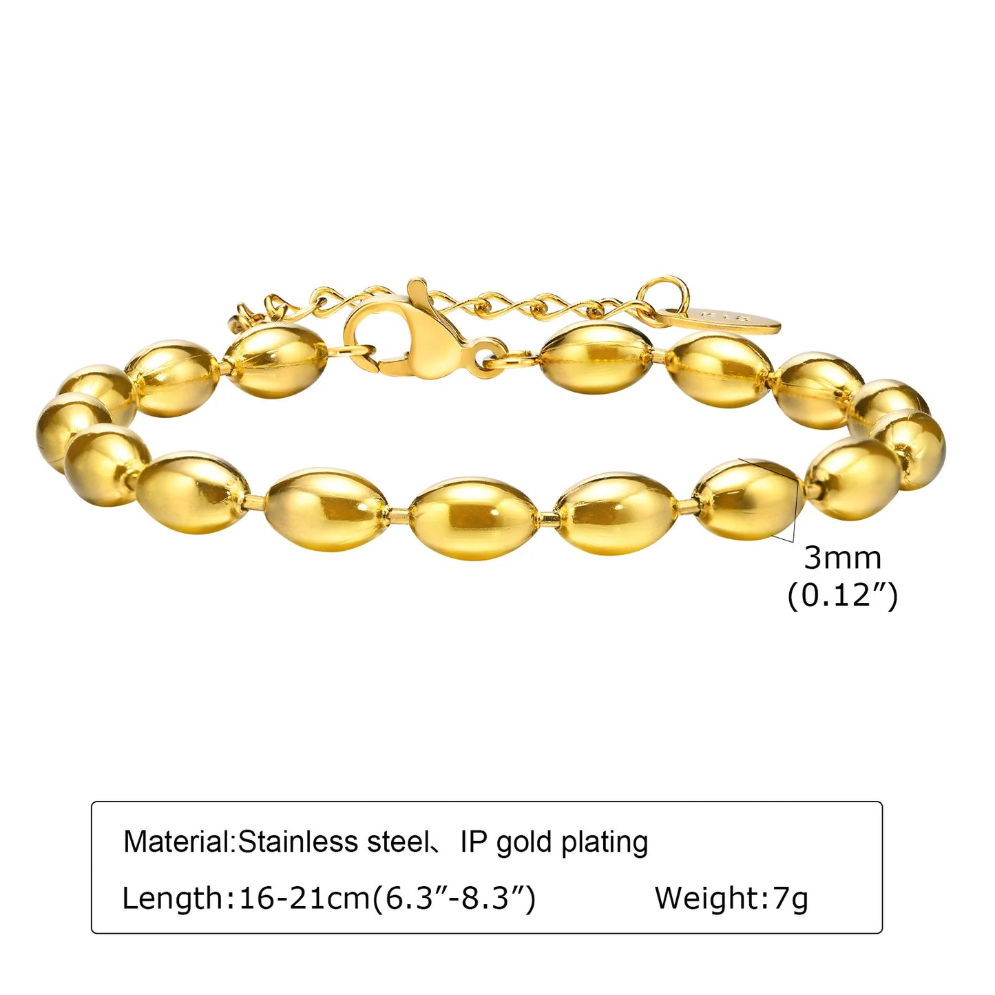 Gold-Plated Chunky Link Bracelet – Waterproof