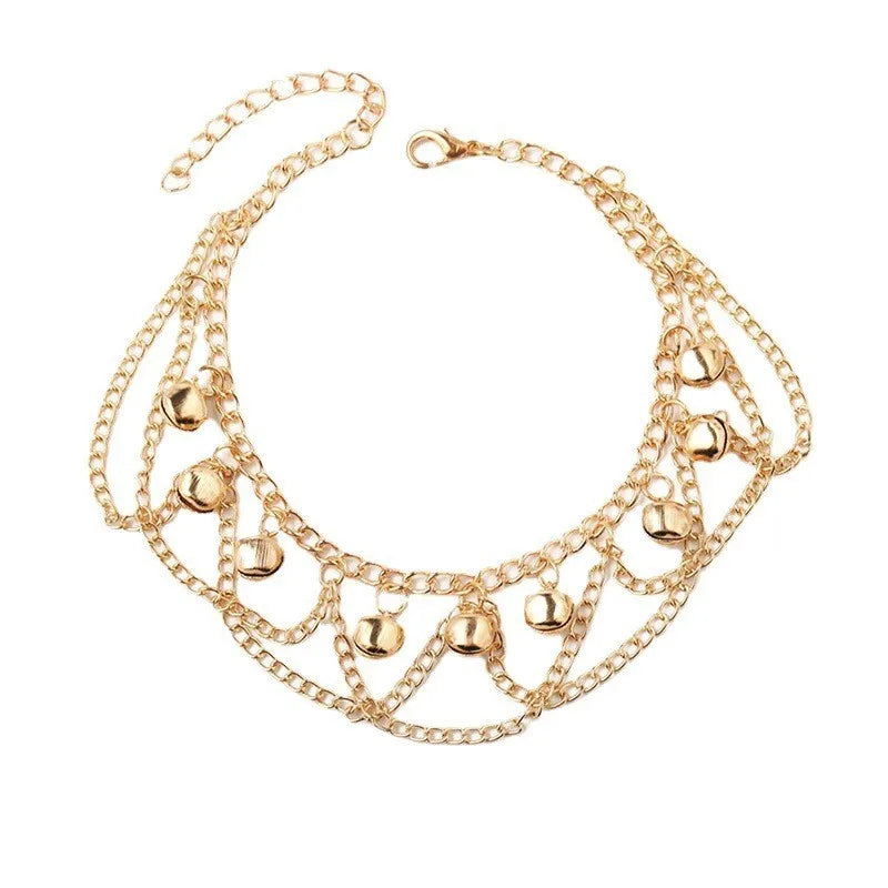 Boho Beach Anklet with Bells & Tassels