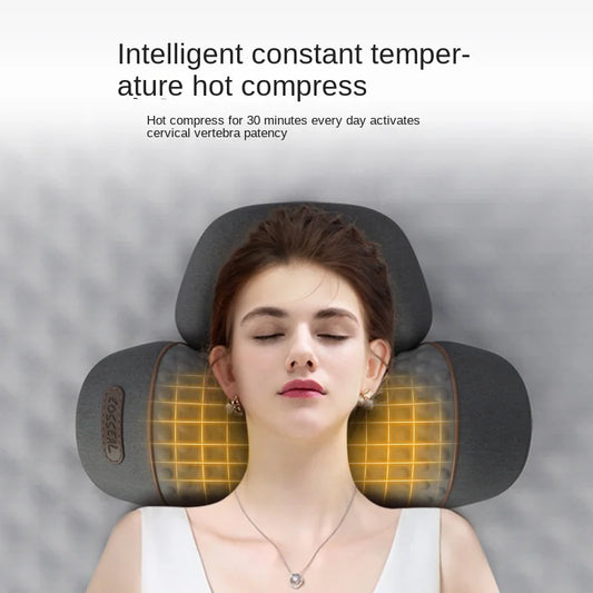 Electric Cervical Pillow Massager – Hot Compress & Vibration