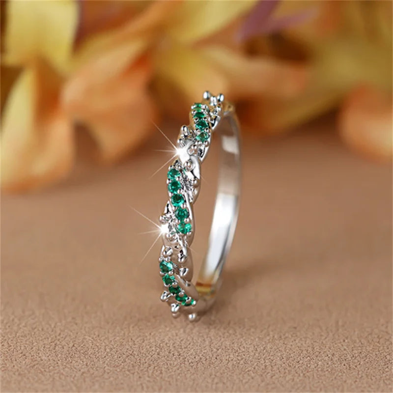 “Small Green Zircon Ring”