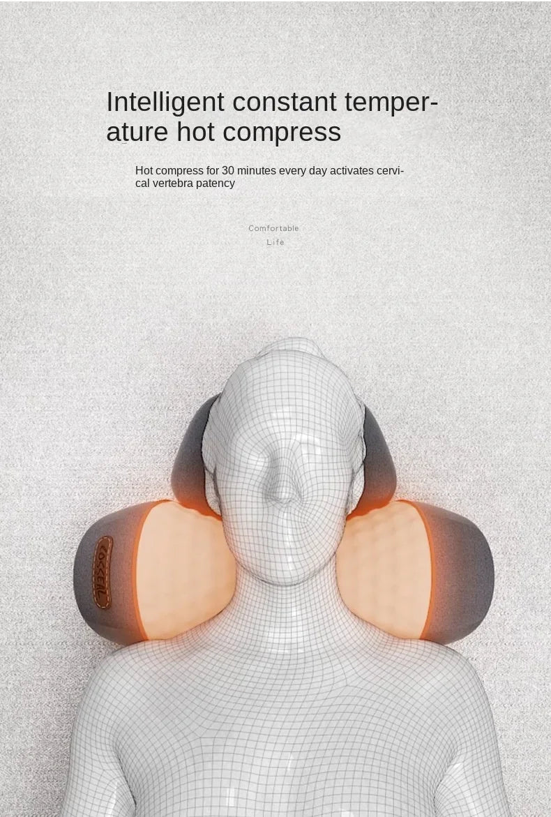 Electric Cervical Pillow Massager – Hot Compress & Vibration