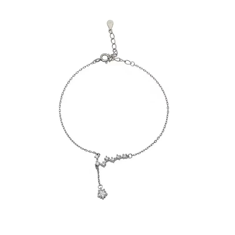 925 Silver Star Charm Anklet, Elegant Gift