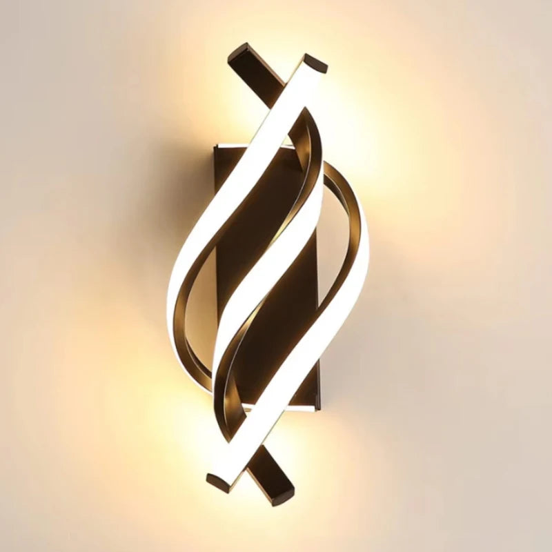 Curved Spiral LED Wall Lamp for Bedroom & Living Room
