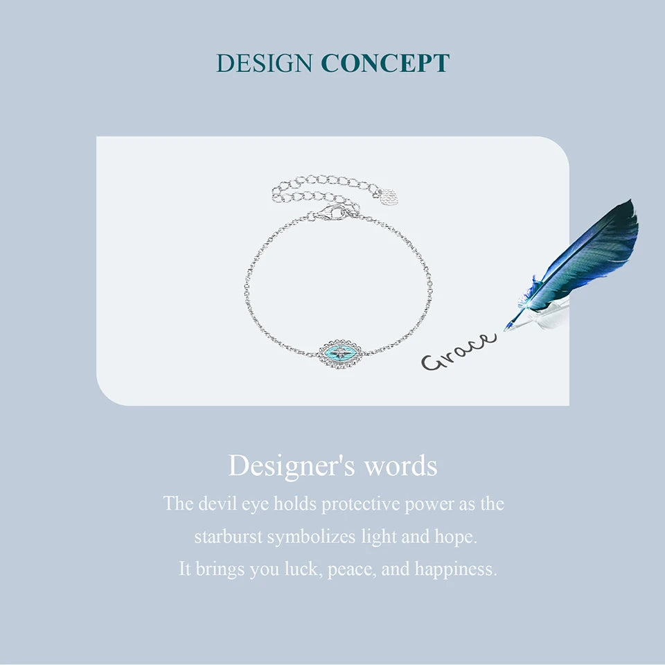 Sterling Silver Evil Eye Bracelet for Women”