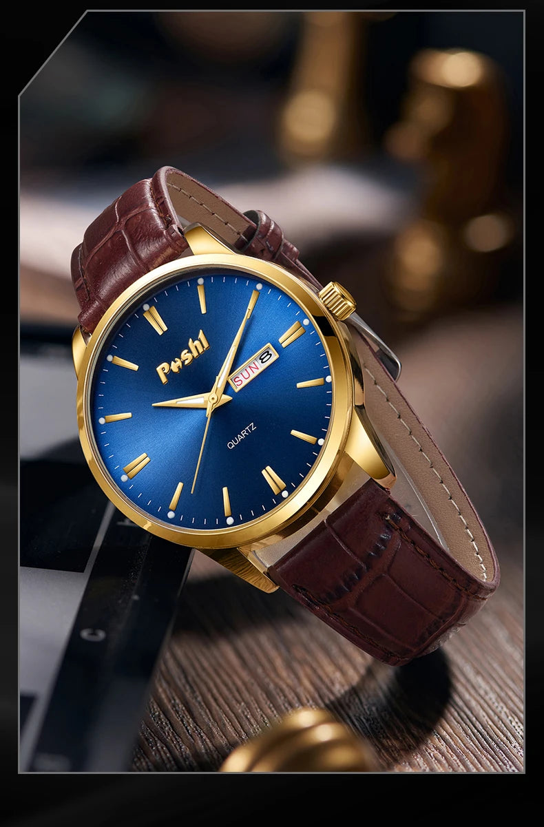 Bochi Luxury Leather Waterproof Watch