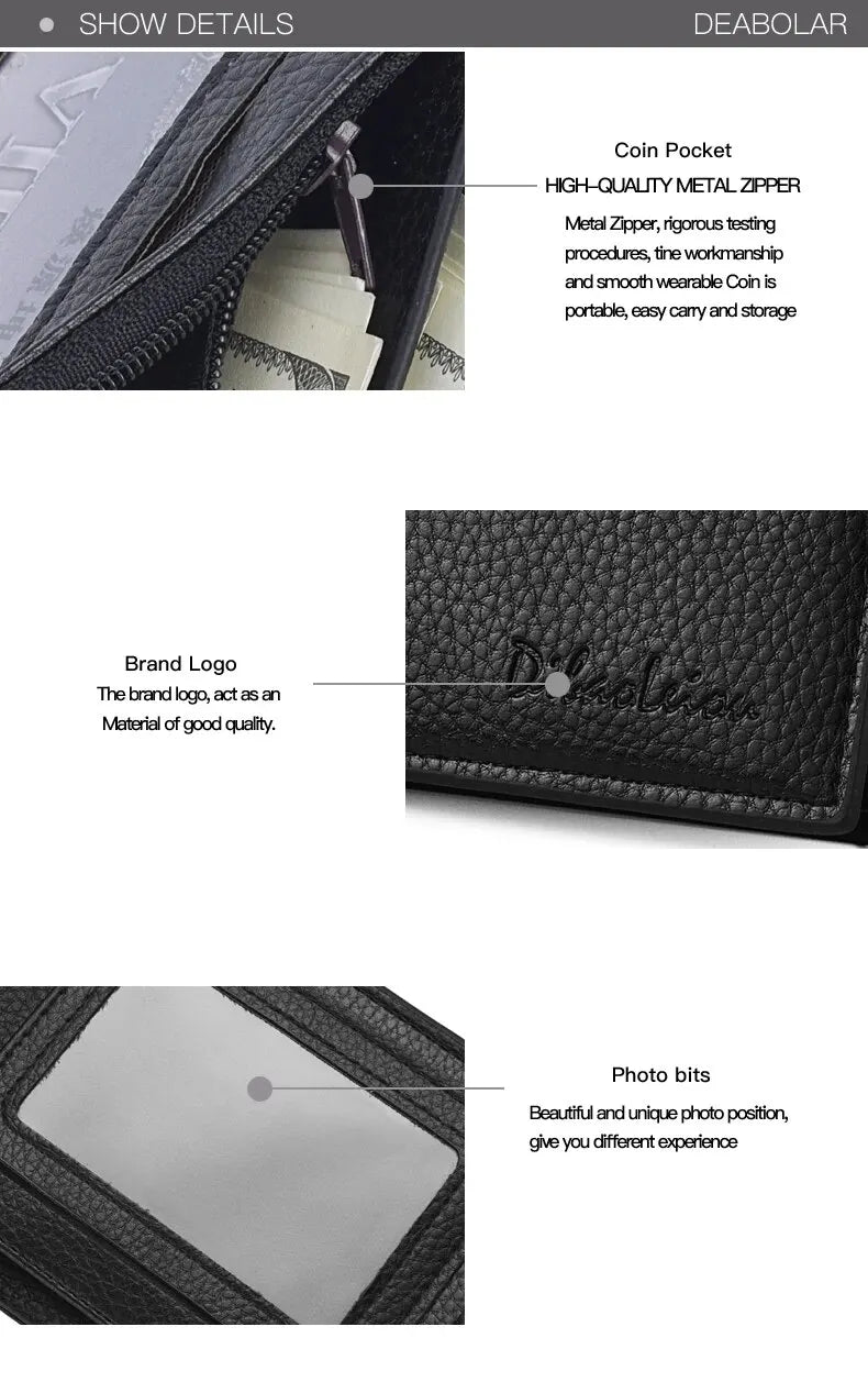Men Short Purse Lychee Print English Casual Style Zipper Credit Card Wallet