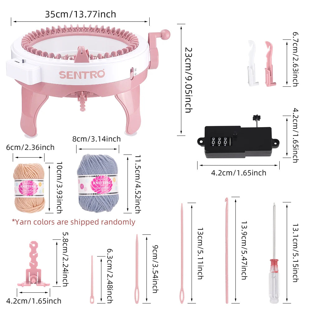 SENTRO 48-Needle Smart Knitting Machine Kit – Flat & Double Weave