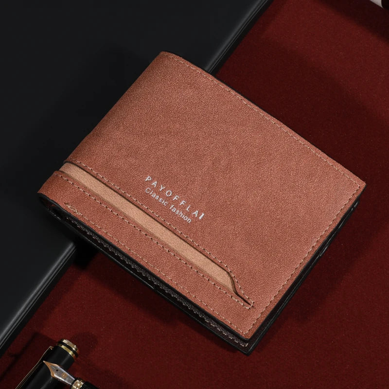 Luxury Synthetic Leather Short Wallet with Card Slots