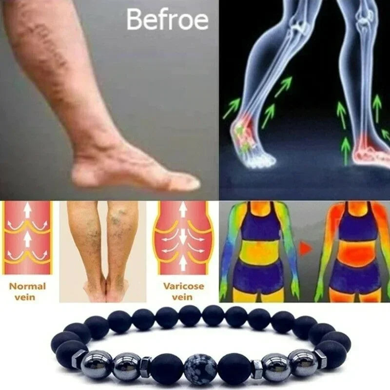 Adjustable Black Obsidian Magnetic Therapy Ankle
