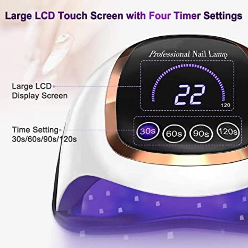 "180W UV LED Nail Lamp - Professional Gel & Acrylic Nail Dryer"