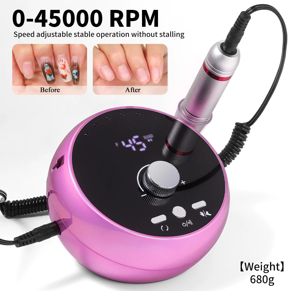 Professional 45,000RPM Electric Nail Drill – Manicure & Pedicure
