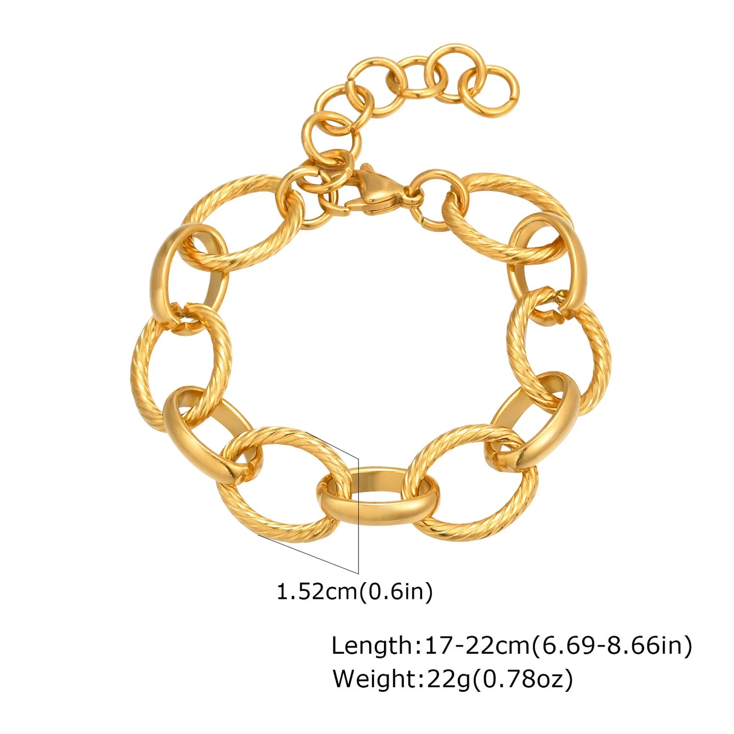Gold-Plated Chunky Link Bracelet – Waterproof