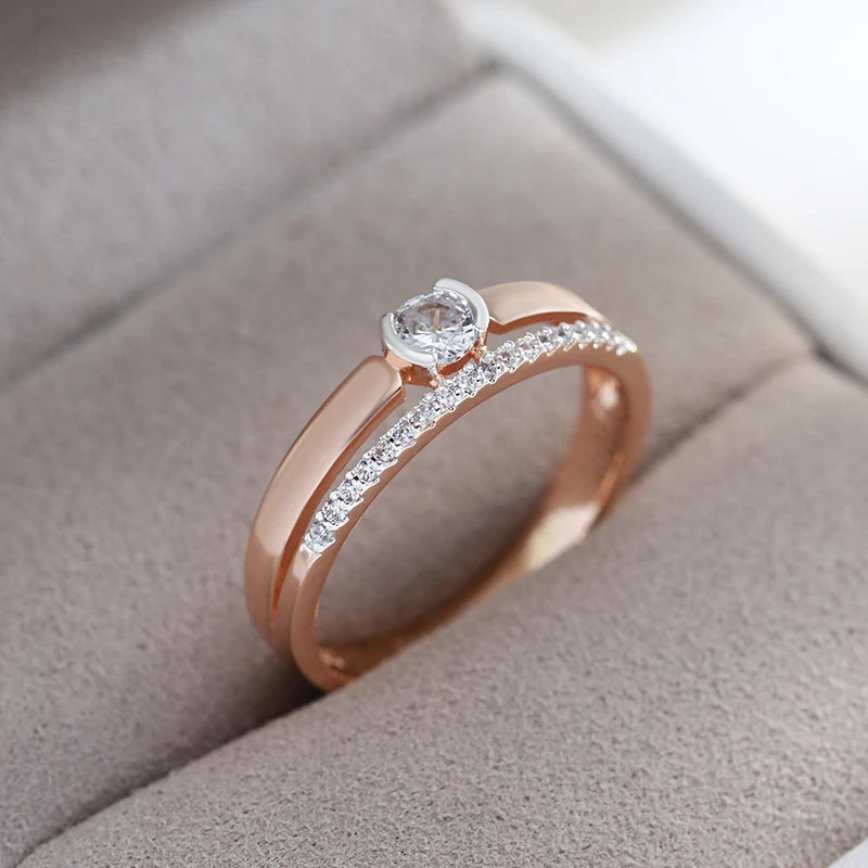 Kinel Rose Gold Slim Zircon Ring”
