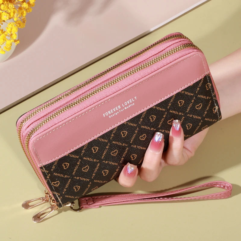 Classic Large Capacity Clutch Wallet with Zipper