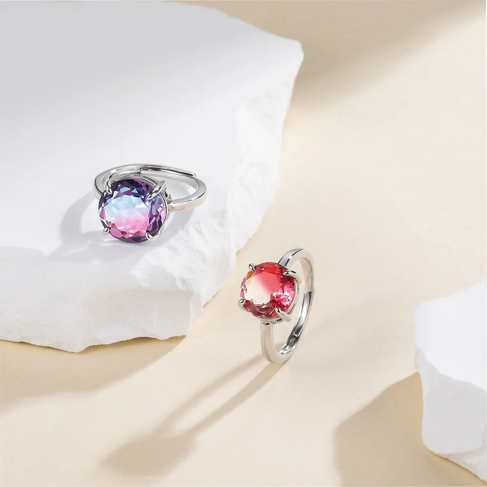 Monkton Lavender Glass Y2K Bridal Ring 12MM