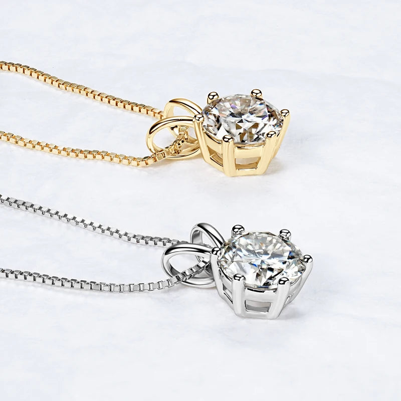 "925 Silver Moissanite Pendant Necklace – GRA Certified