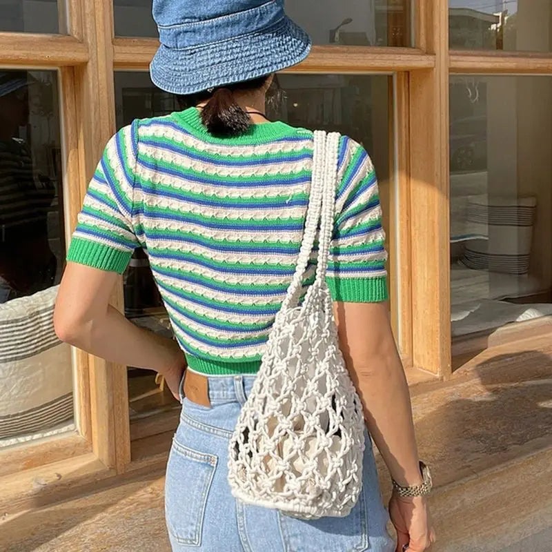 Knitted Bucket Shoulder Bag