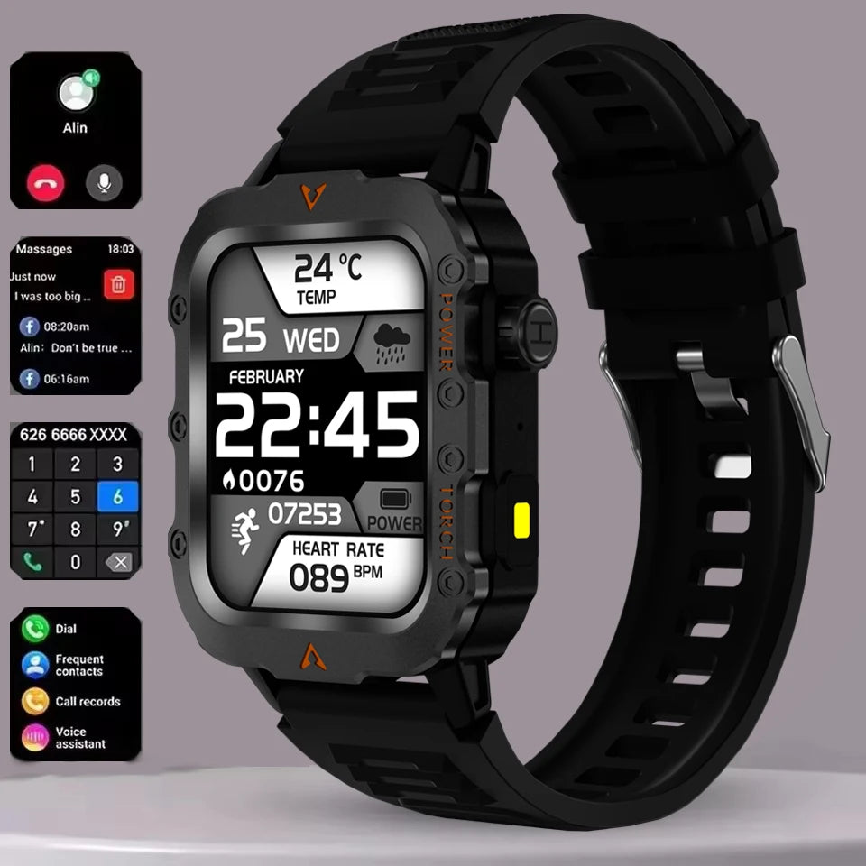 2025 Military Smartwatch, ECG, Waterproof, Bluetooth Call