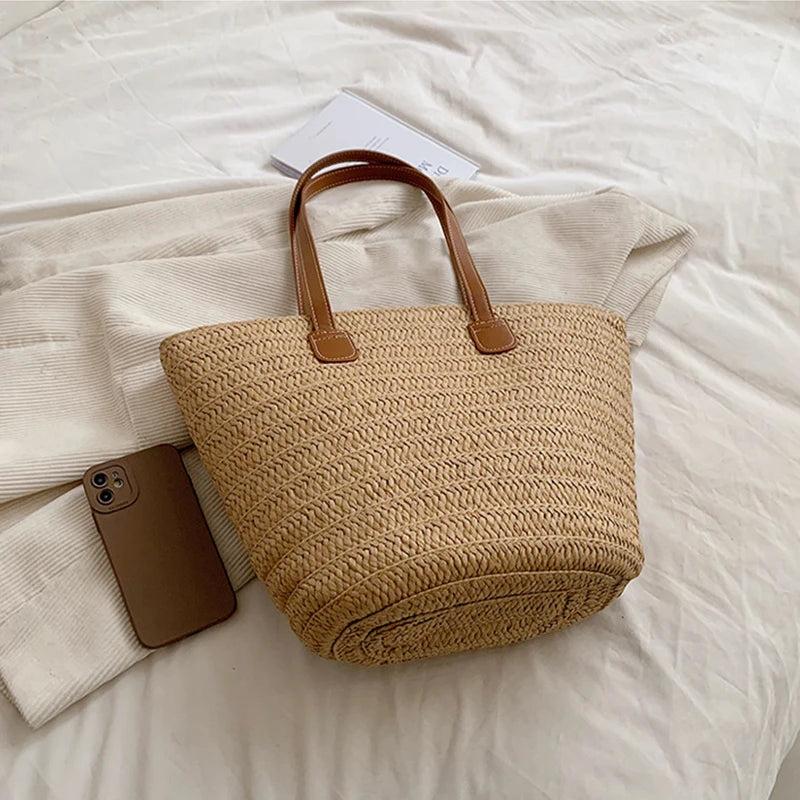 Luxury Beach Basket Bag