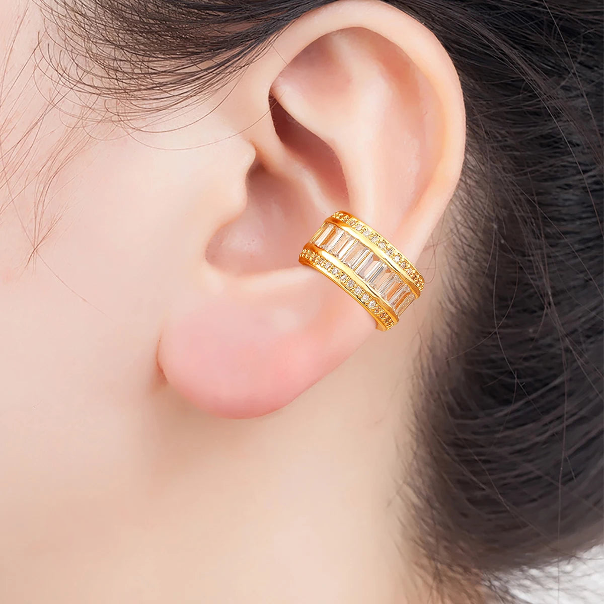 "Zircon Butterfly/Star Clip Earrings – Women’s Ear Cuff Jewelry