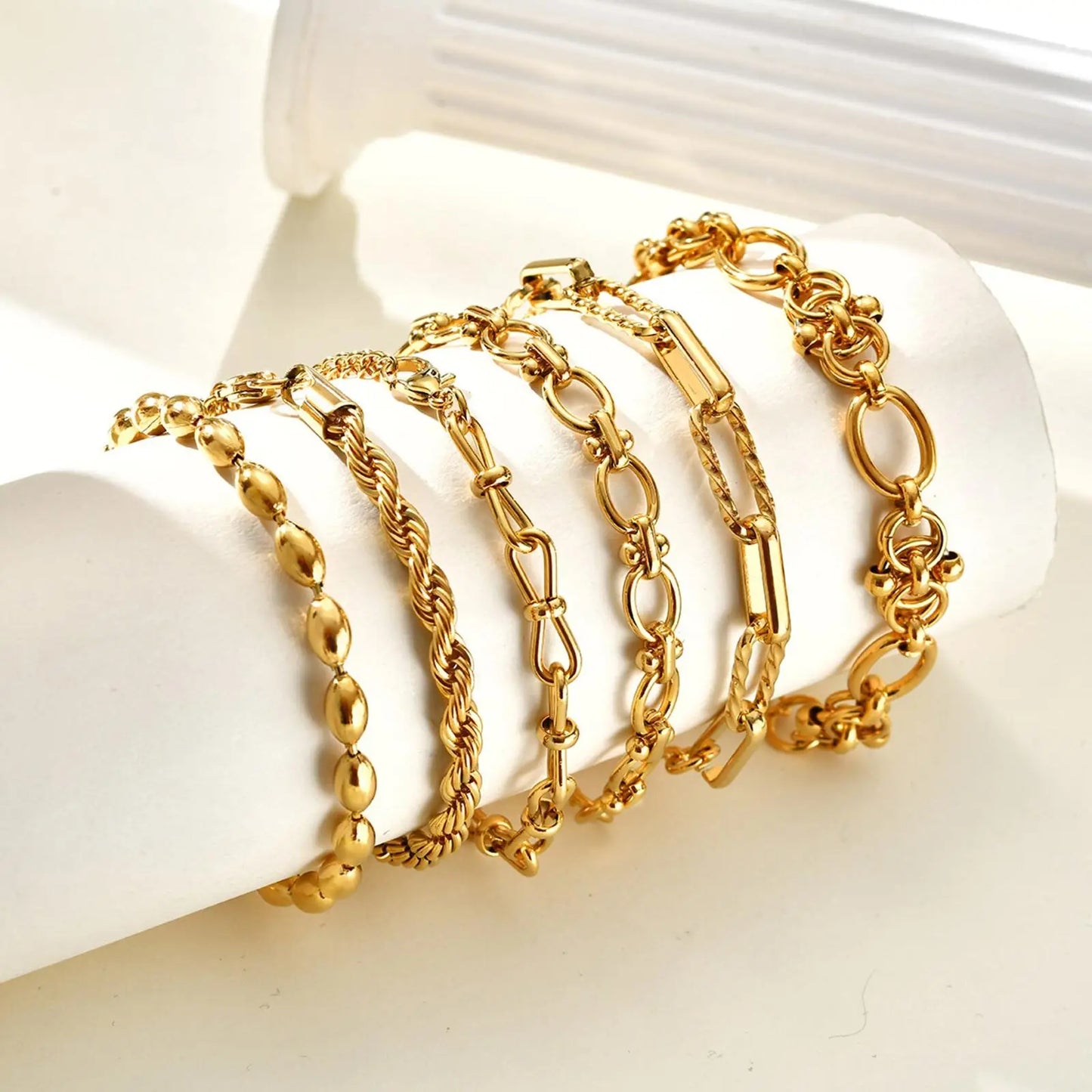 Gold-Plated Chunky Link Bracelet – Waterproof
