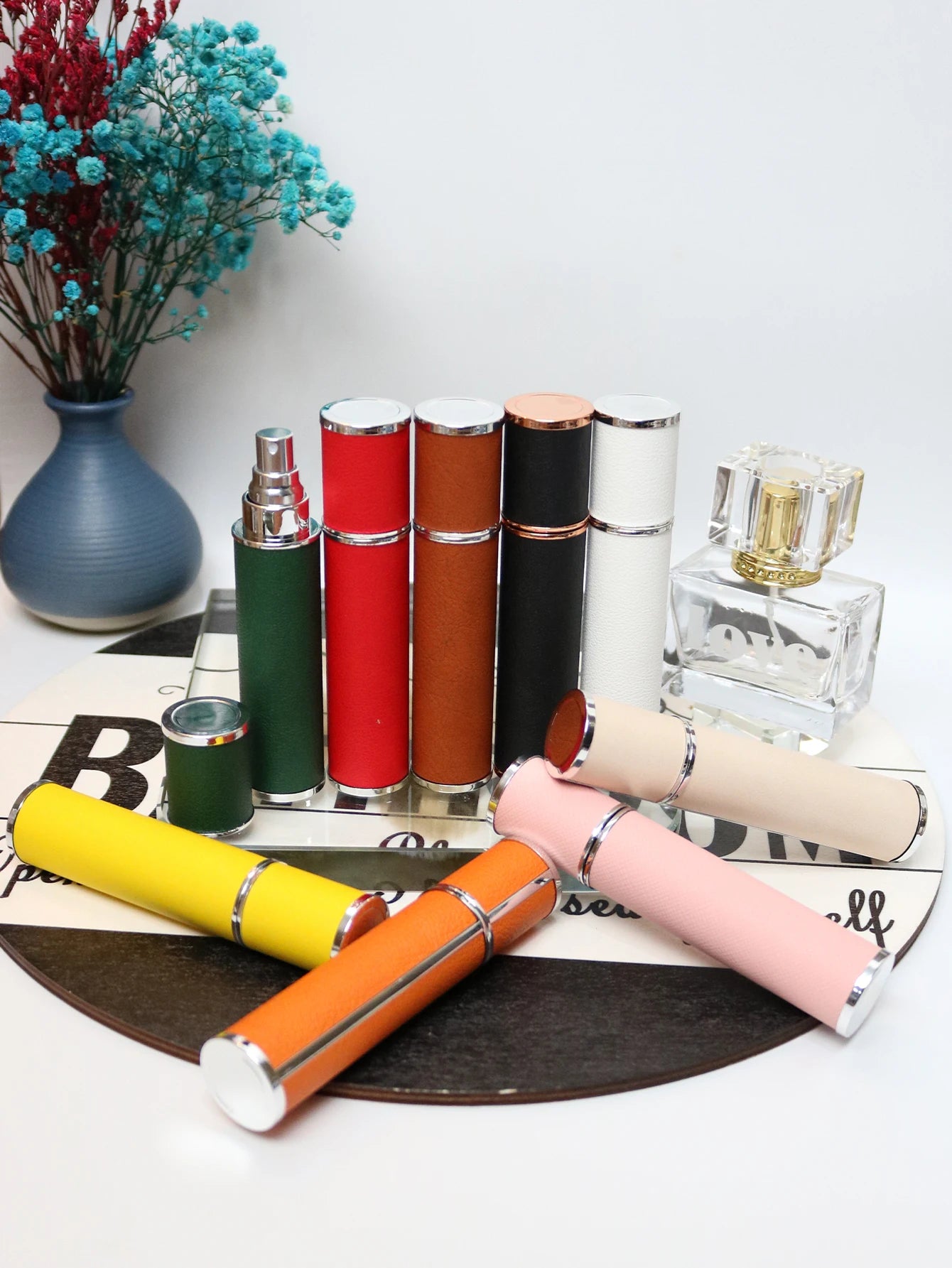 10ml Luxury Leather Perfume Atomizer – Refillable Travel Bottle