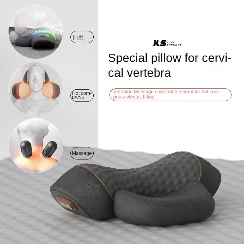 Electric Cervical Pillow Massager – Hot Compress & Vibration
