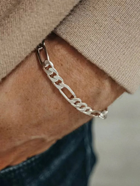 5mm Stainless Steel Figaro Bracelet”