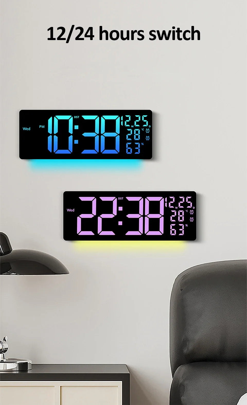 Color-Changing LED Wall Clock – Dynamic Room Decor