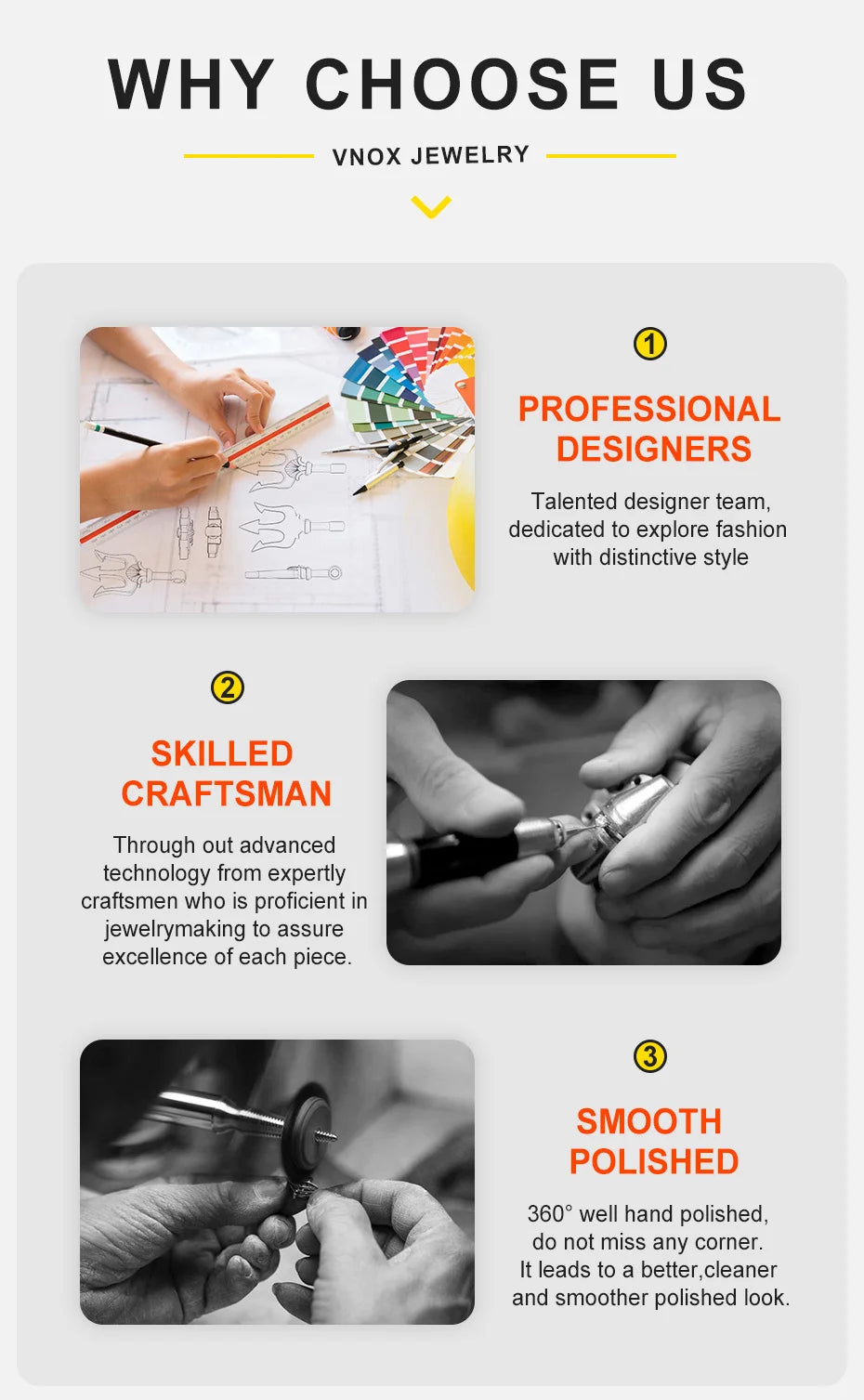 “Vnox Stainless Steel Link Bracelety