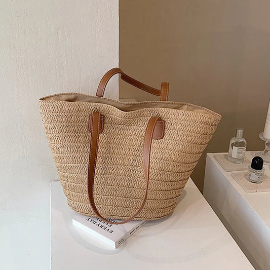 Luxury Beach Basket Bag