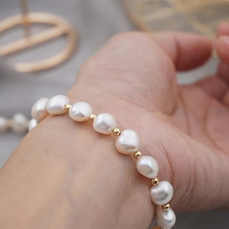 "Luxury Baroque Pearl Bracelet"