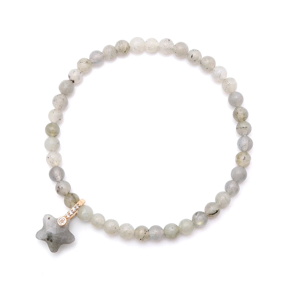 4mm Labradorite & Stone Beads Bracelet”