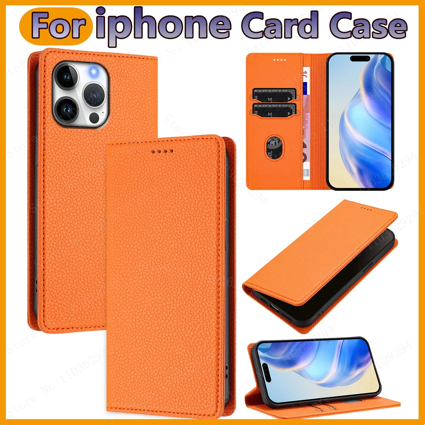 Flip Leather Wallet Cover – iPhone