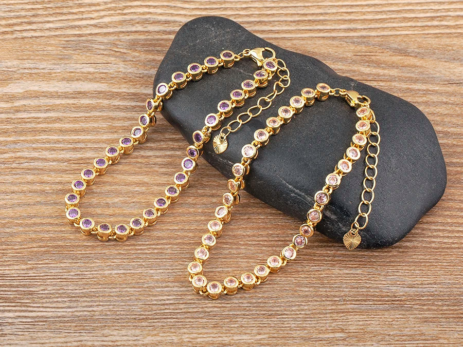 Nidin 6 Colors Shiny Crystal Bracelet For Women Rhinestone Zircon Charm Wrist Adjustable Bangles Girls Exquisite Jewelry Gift