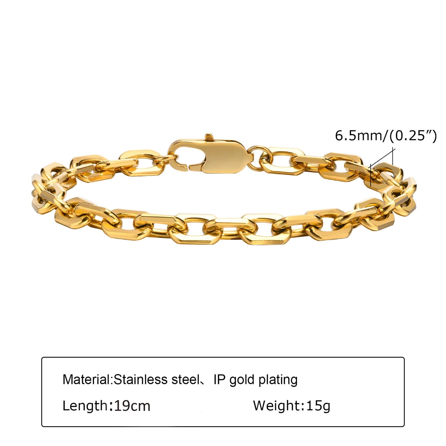 Gold-Plated Chunky Link Bracelet – Waterproof