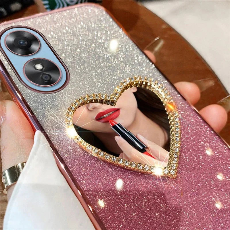 Luxury Glitter Diamond Mirror Cover – OPPO Reno