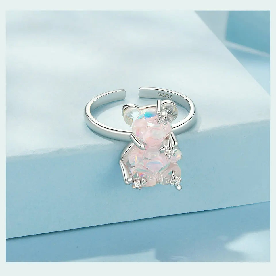 BAMOER 925 Silver Butterfly Ring for Girls, Dainty Cute Butterfly Jewelry Gifts for Women On Birthday Christmas for Girlfriend