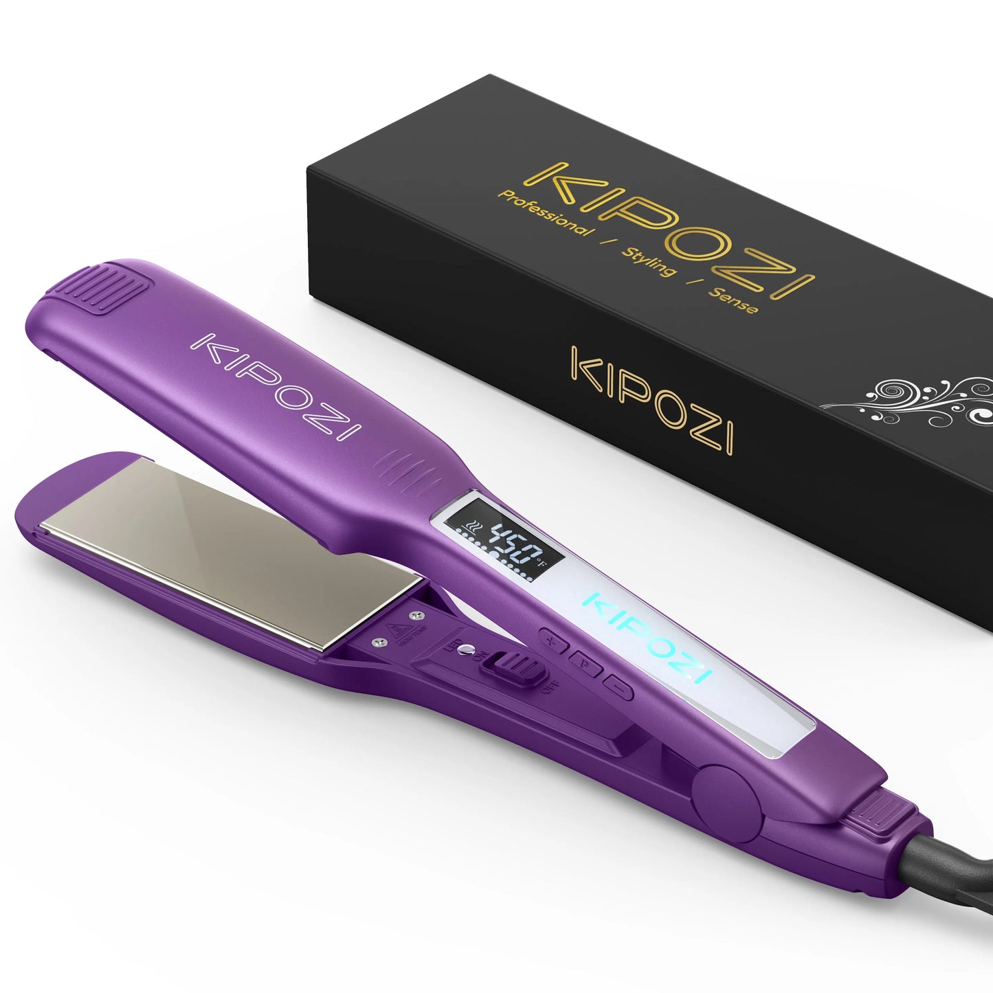 KIPOZI Professional Titanium Flat Iron – LCD Hair Straightener