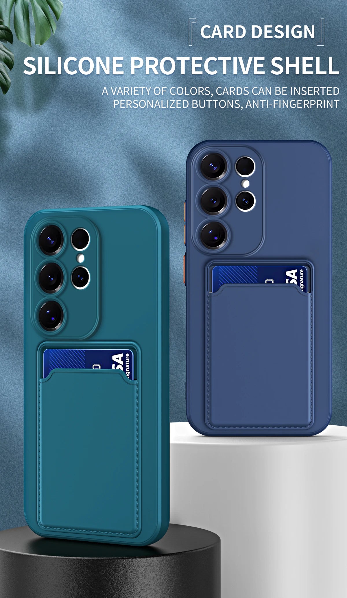 Liquid Silicone Card Holder Case – Samsung Galaxy S & Note & A Series