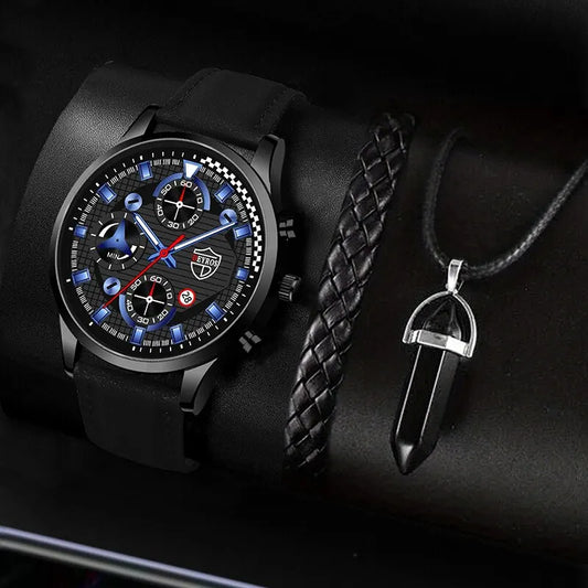 Men's Fashion Watch & Jewelry Set