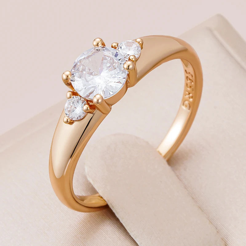 Kinel 585 Rose Gold Zircon Wedding Ring”