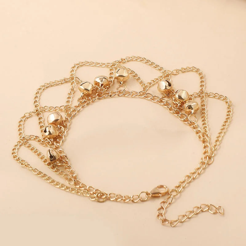 Boho Beach Anklet with Bells & Tassels